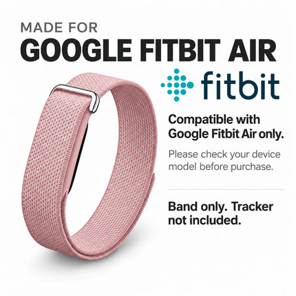 For Google Fitbit Air Performance Loop Band Recycled Polyester Adjustable Strap Blush Pink