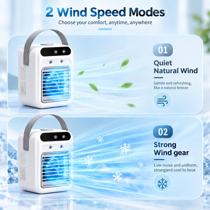 Portable USB Mini Air Cooler Fan with Mist 500ml Water Tank 2 Speed Desktop Cooling Fan