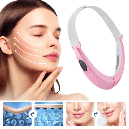 Electric V-Face Shaping Massage Face Lifting Slim Double Chin Removal Machine Pink