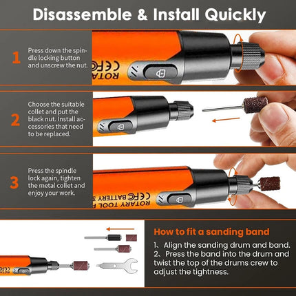 Mini Electric Engraving Pen Set Grinding Wood Jade Carving Polishing Machine
