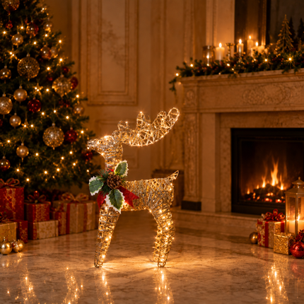 30cm LED Christmas Reindeer Lights Outdoor Garden Yard Xmas Decoration Light Up Deer