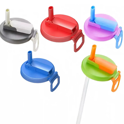 5PCS Beverage Drink Cans Soda Can Lids Covers Silicone Cover Straws Party Colors