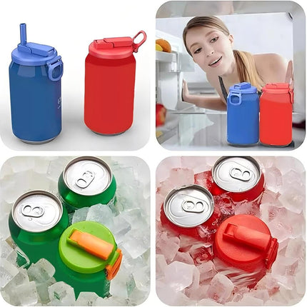 5PCS Beverage Drink Cans Soda Can Lids Covers Silicone Cover Straws Party Colors