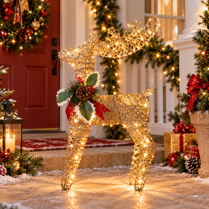 60cm LED Reindeer Christmas Decoration Xmas Deer Ornament Indoor Outdoor