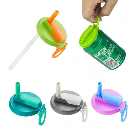 5PCS Beverage Drink Cans Soda Can Lids Covers Silicone Cover Straws Party Colors