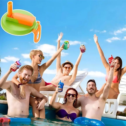 5PCS Beverage Drink Cans Soda Can Lids Covers Silicone Cover Straws Party Colors