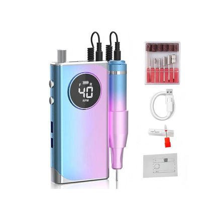 Portable Rechargeable Electric Cordless Nail Drill Machine Art File Manicure Kit