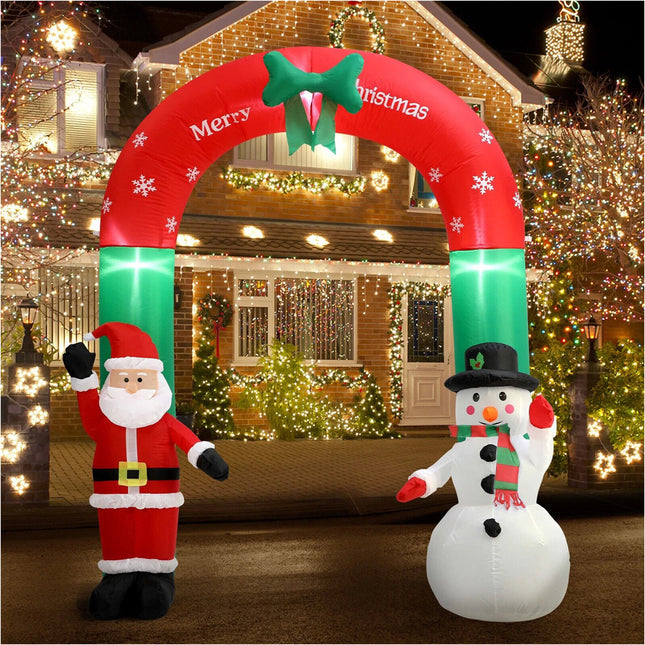 2.4M Christmas Inflatable Archway Xmas LED Lights Outdoor Decoration