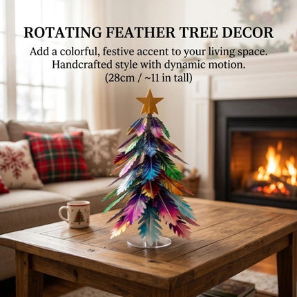 Metal Iron Colorful Mini Christmas Tree Tabletop Rotating Xmas Tree Ornament