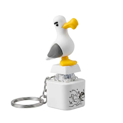 4Pcs Seagull Keychain,Button with Sound Rechargeable Keyboard Clicker Fidget