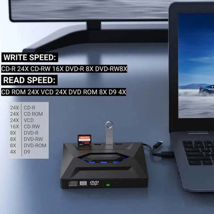 External CD DVD Drive USB 3.0 Writer Burner Reader Player for PC Laptop Windows