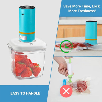 Food Sealer Vacuum Sealer, USB Rechargeable Vacuum Sealer Set with 10 Reusable
