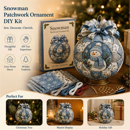 Christmas Classics Patchwork Ornament DIY Kit,Snowman Patchwork Ornament Kit
