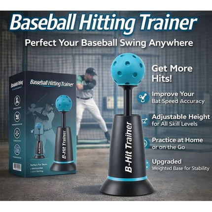 Baseball Training Tee Popper - Pops Up Balls to The Perfect Height with 3 Balls
