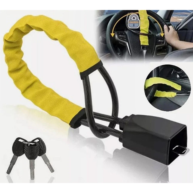 Car Steering Wheel Lock and buckle Anti-Theft Handbag Lock Device Adjustable