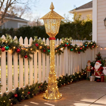 Christmas Lamp Post with LIghts Indoor Outdoor Solar and Plug in Light Garden