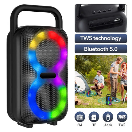 Bluetooth Portable Party Speaker with Colorful Lights Floor Standing Speakers