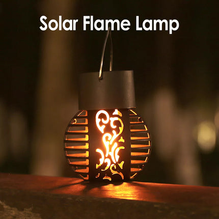 4PCS Solar LED Flame Hanging Light Flickering Dancing Outdoor Garden Lantern Lamp