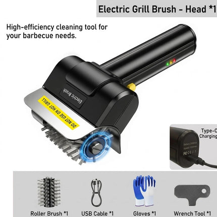 Electric Grill Brush Stainless Steel High Speed Roller Grill Cleaner Brush BBQ