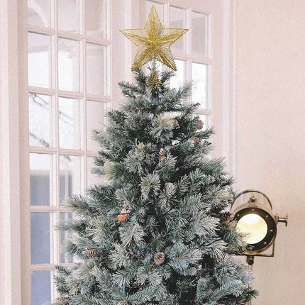 Gold Christmas Tree Topper Star Light Xmas Toppers Decorations Battery Operated