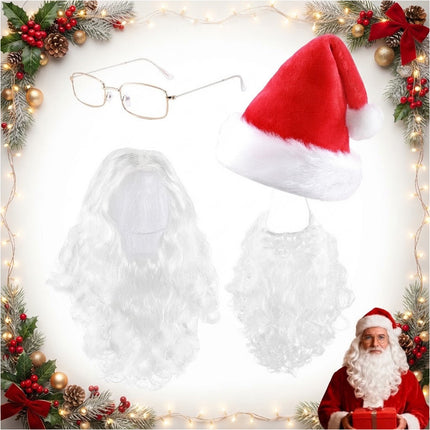 Santa Claus Wig Beard Set Father Christmas Fancy Dress Merry Xmas Party Costume