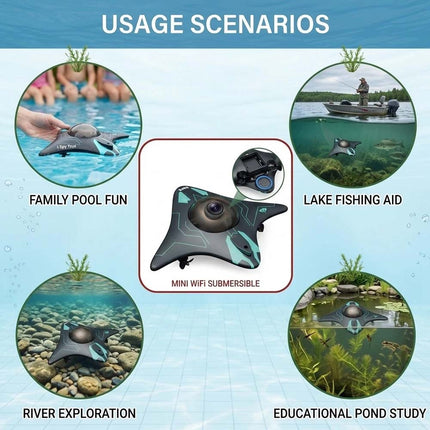 6CH RC Submarine Boat w/ Camera WiFi FPV Underwater Remote Control Toy Gift