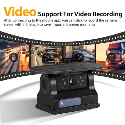 Wireless Reversing Camera Solar Wifi 1080P BSD For iPhone Android Truck