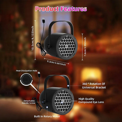 Christmas Projector Light Xmas Party Indoor Outdoor Snowflake LED Laser Lamp