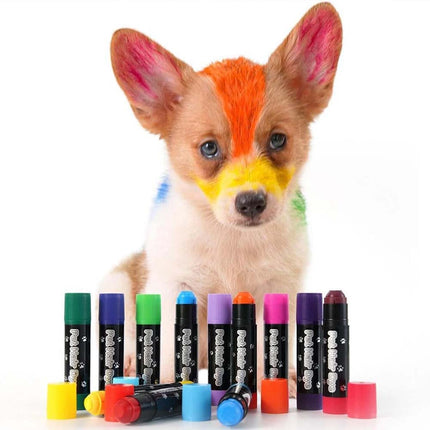 12 Colors Washable Pet Dog Cat Hair Dye Pens Pet Grooming Non-Toxic Dog Hair Dye