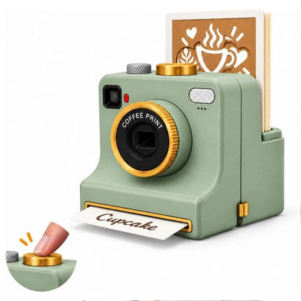 3D Printed Latte Art Camera, Coffee Powder Printer with Multiple Stencil Cards