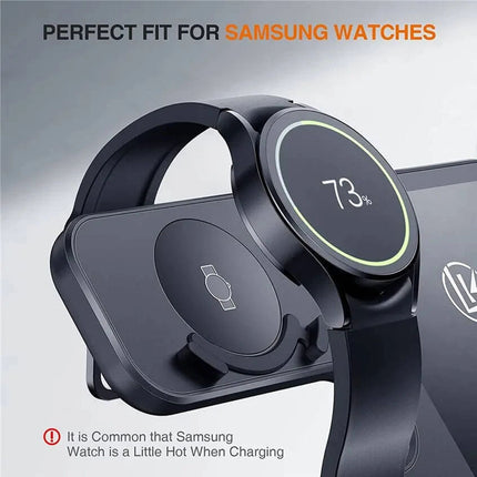 15W Fast Charging Wireless Charger Station Ft Samsung Galaxy Phone Watch Earbuds