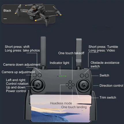 8K Camera Drone with 3 Batteries 5G WiFi FPV Foldable RC Quadcopter Brushless