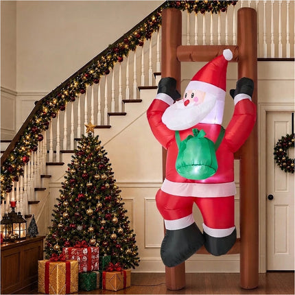 2.4M Christmas Inflatable Santa Ladder LED Light Xmas Party Decor