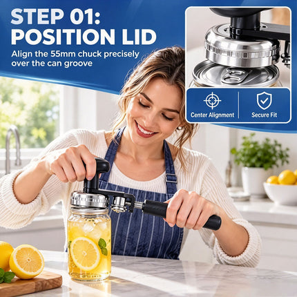 Manual Can Sealer Stainless Steel Sturdy Leakproof Food Preservation for 55mm