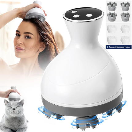 4 Heads Scalp Massager Electric Head Massage Muscle Relaxation Portable Massager