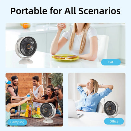 10 inch Portable USB 90Degree Table Fan Desk Fan Light Quiet Personal Cooler   White