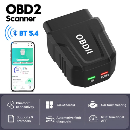 OBD2 Scanner Reader Bluetooth Wireless Auto Diagnostic Scan Tool for iOS&Android