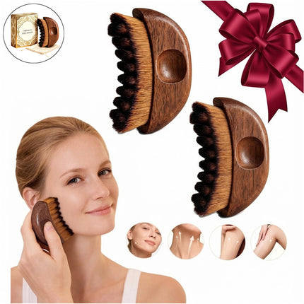2Pack Red Peach Wood Lymphatic Facial Dry Brush for Christmas Gifts