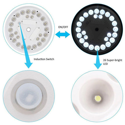 26 LED Solar Flagpole Lamp Camping Tent Garden Light Super Bright Water-resistan