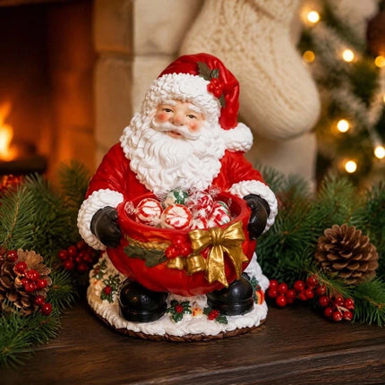 Creative Christmas Candy Bowl Figurine Funny Miniature Sculpture Prop