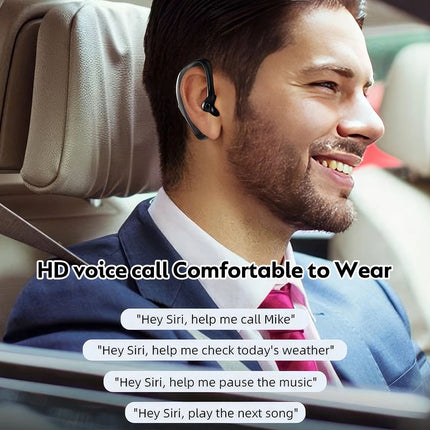Trucker Handsfree Wireless Earpiece Bluetooth 5.2 Single Earphone Earbud Headset