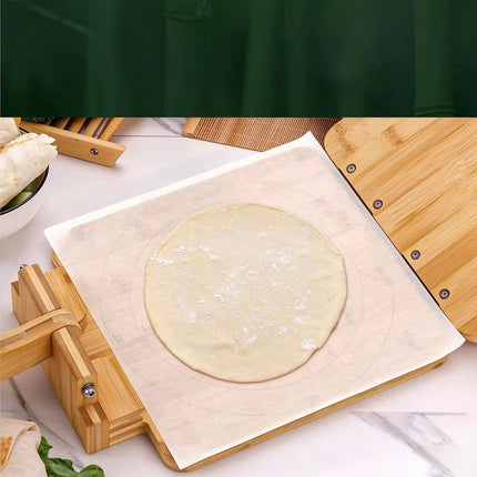 10 Inches Wooden Tortilla Press with Rolling Pin & 50 Pcs Parchment Paper