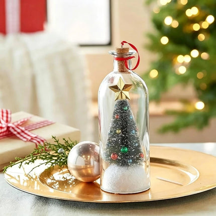 Christmas Tree Message in a Bottle with LED Voice Recording Message Decors  （1PCS Green）
