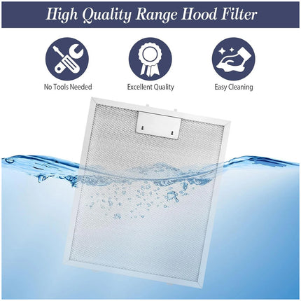 2x Filter For Range Hood Aluminized Grease Parts Replacement Silver 320X260x9mm