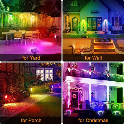 4x Solar Spot Lights Garden Outdoor Pathway Lawn Fence Lamp rgb Spotlight Light
