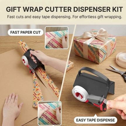Wrapping Paper Cutter Tool With 2 Tape And 1 Replace Blade For Christmas Gifts