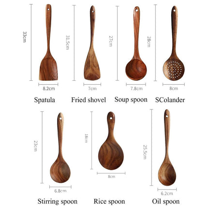 Wooden Utensils Set For Kitchen Messon Handmade Natural Wooden Cooking Spoons