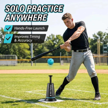 Baseball Training Tee Popper - Pops Up Balls to The Perfect Height with 3 Balls