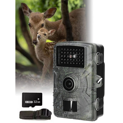 Solar Trail Camera 4K 48MP Wildlife Hunting Game Cam PIR Night Vision +32GB Card