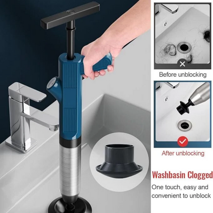 Pipe Plunger Drain Unblocker High Pressure Air Sewer Toilet Powerful Cleaner